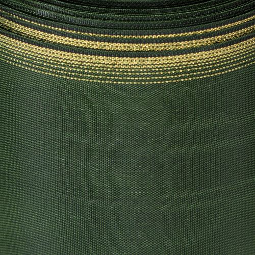 Artikel Moiré kransbånd, 150 mm, mørkegrøn med guldperlekant, taftvævning, 25 m rulle til dekoration og design