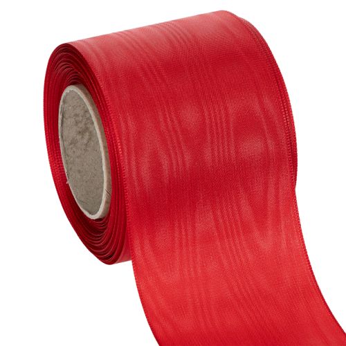 Floristik24 Rødt kransbånd 75mm x 25m - Begravelsesblomster og dekoration, Robust bånd til bogstaver