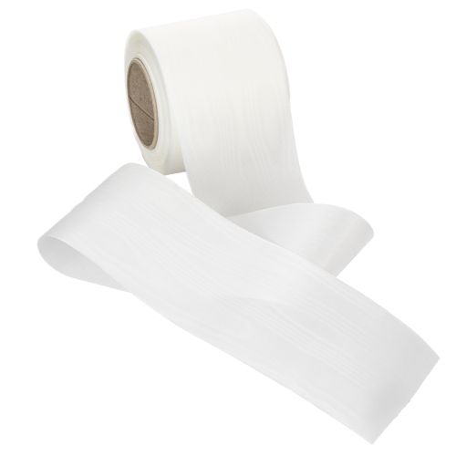 Artikel Hvidt kransbånd, høj kvalitet, 75 mm x 25 m - dekorativt bånd til blomsterhandlere og begravelser, ideelt til tryk.