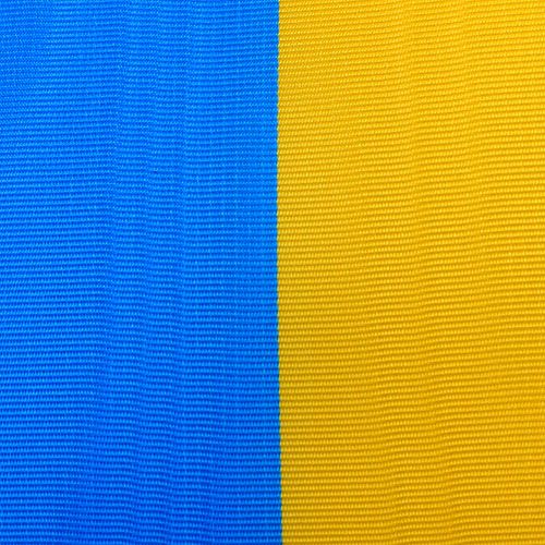 Artikel Kransbånd moiré blå-gul 100 mm