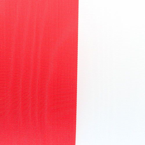 Artikel Kransbånd moiré hvid-rød 75 mm