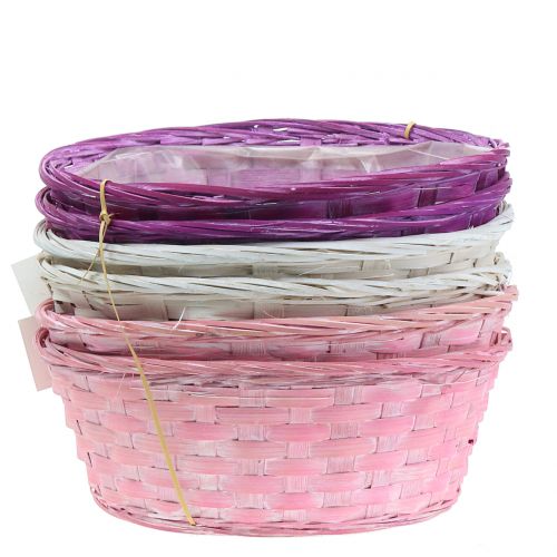 Artikel Chipkurv rund lilla/hvid/pink Ø25cm 6 stk