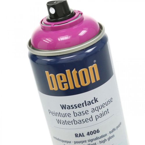 Artikel Belton fri vandbaseret maling pink trafiklilla højglans spray 400ml