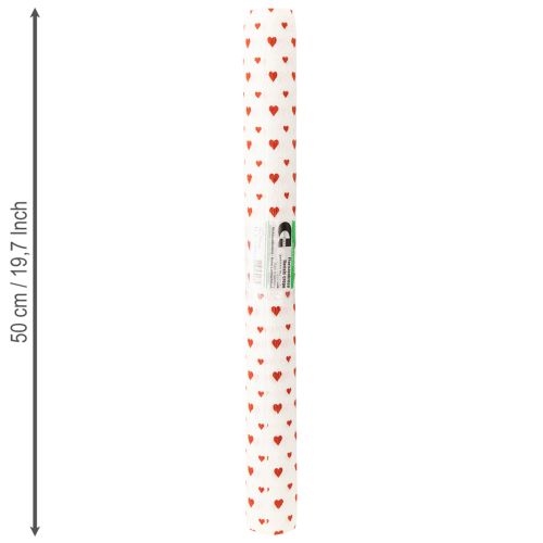 Artikel Crepepapir med hjerter Blomsterhandler Crepe Mors Dag Rød, Hvid 50×250cm