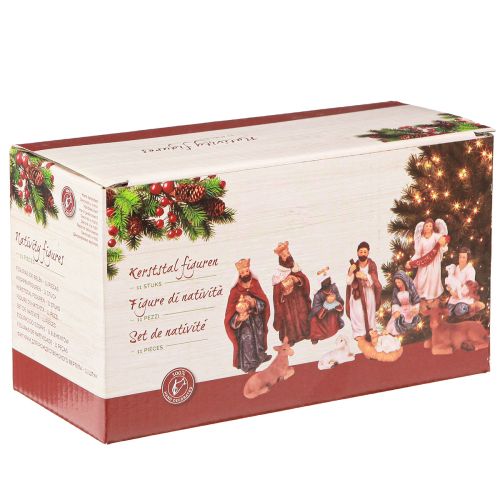 Artikel Nativity figurer sæt 11 farverige figurer håndmalede 3,5-9,5 cm