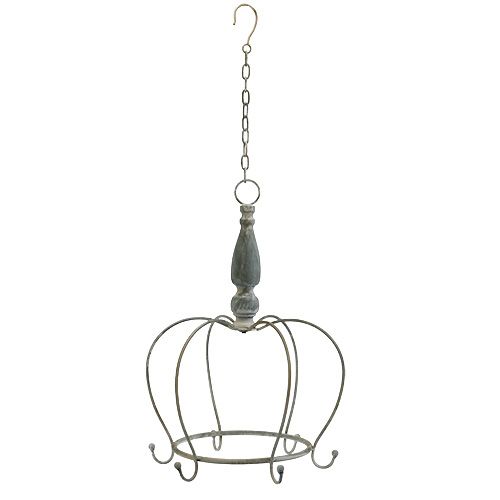 Floristik24 Krone til ophæng grå Ø30cm H45,5cm