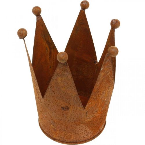 Floristik24 Krone lavet af metal rust dekoration til plantning patina Ø10,5cm H13,5cm