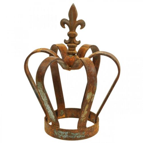 Floristik24 Vintage dekorativ krone patina metal dekoration Ø20cm H28cm