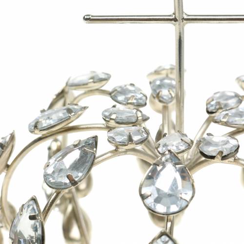 Floristik24 Krone med diamanter og krydsølv Ø11cm H17cm