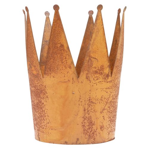 Plantekrukke rust dekorativ skål metal dekorativ krone vintage Ø16cm