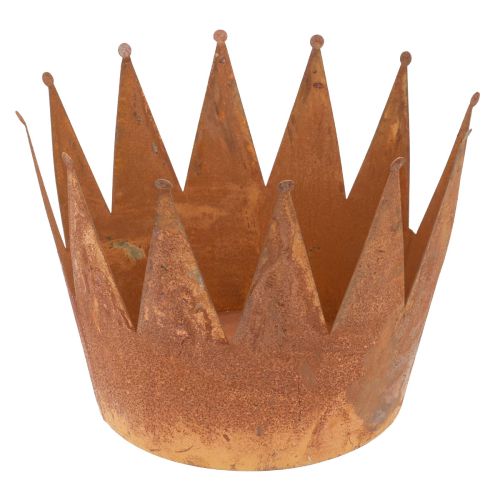 Plantekrukke rust dekorativ skål metal dekorativ krone vintage Ø30cm