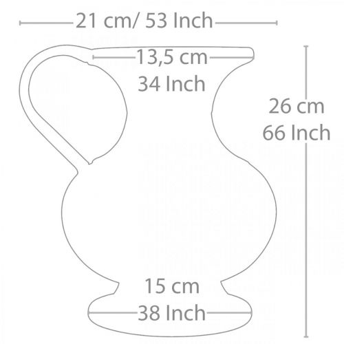 Floristik24 Deco kande antik look vase vintage metal haven dekoration H26cm
