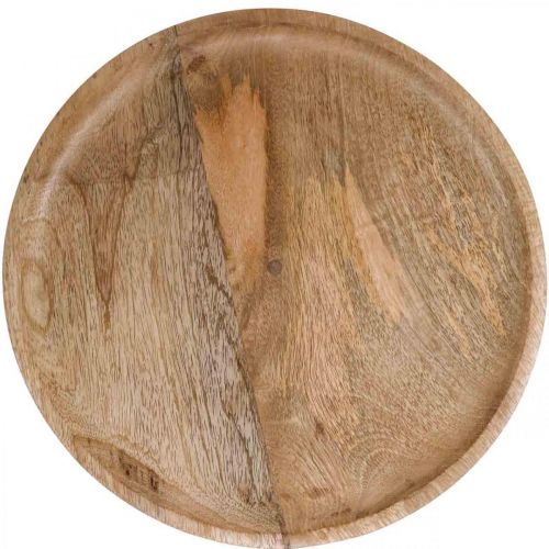 Floristik24 Træbakke, pyntebakke, dekorationsplade rund Ø30cm H12cm
