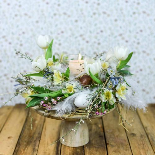 Floristik24 Kagetallerken, kagefad, naturtræ vasket hvid, shabby chic Ø29,5 cm H15,5 cm