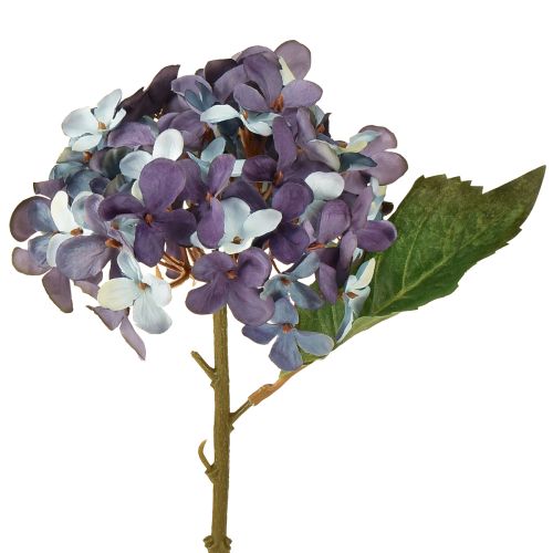 Kunstig hortensia dekoration kunstig blomst blå lilla 34 cm 2 stk