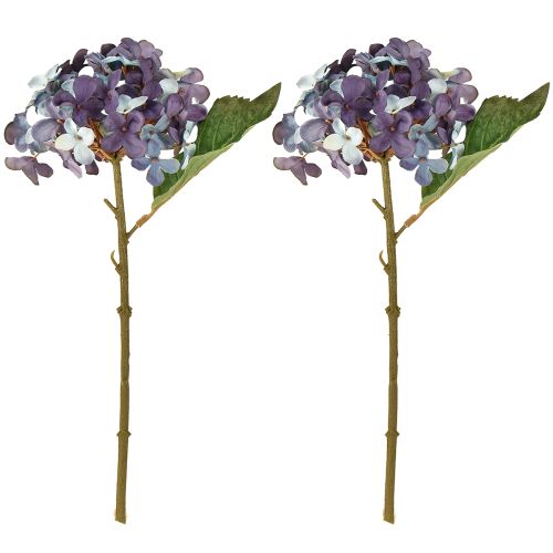 Artikel Kunstig hortensia dekoration kunstig blomst blå lilla 34 cm 2 stk