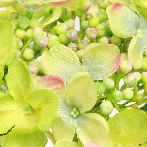 Artikel Kunstige Hortensia Grønne Blomster Blade L43cm 2stk