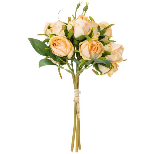 Artikel Kunstig blomsterrosebuket, realistisk dekoration til opholdsrum, 31 cm, 3 stk.