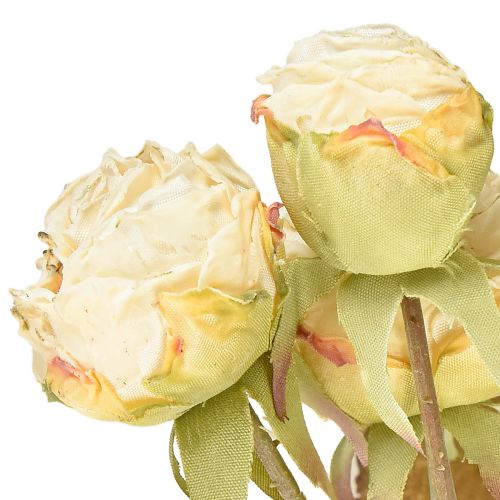 Artikel Kunstige roser visne Drylook 9 kronblade creme 69cm