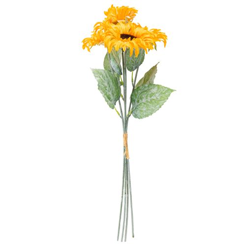 Artikel Kunstig solsikkedekoration med blade gul 58 cm 4 stk.