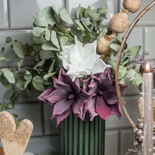 Floristik24 Kunstig magnolia hvid kunstig blomst på pind Ø10cm Skum 6 stk