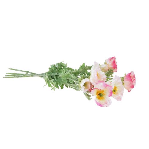Artikel Kunstige valmuer Dekorative Silkeblomster Pink 42cm 4stk