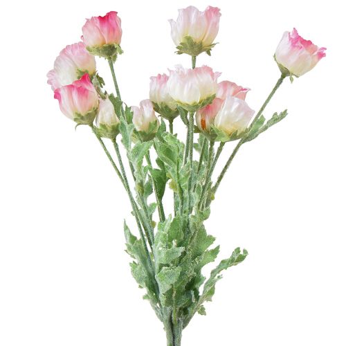 Kunstige valmuer Dekorative Silkeblomster Pink 42cm 4stk