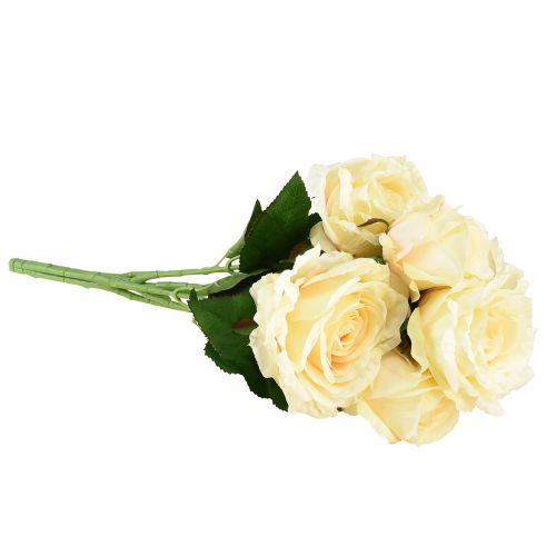 Artikel Kunstige Roser Kunstige Blomsterbuket Roser Creme Gul Pick 54cm