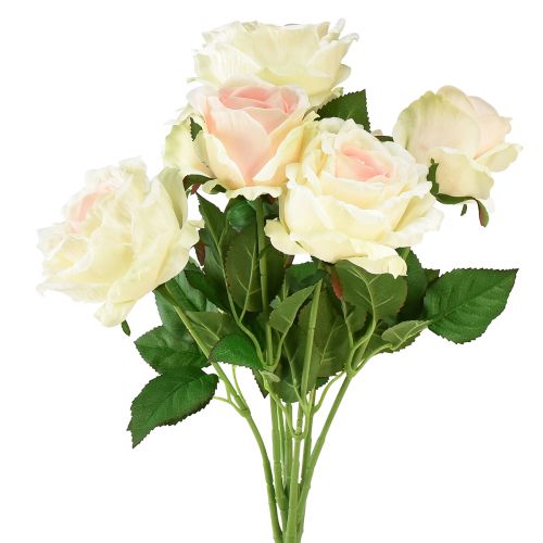 Artikel Kunstige Roser Kunstige Blomsterbuket Roser Creme Pink Pick 54cm