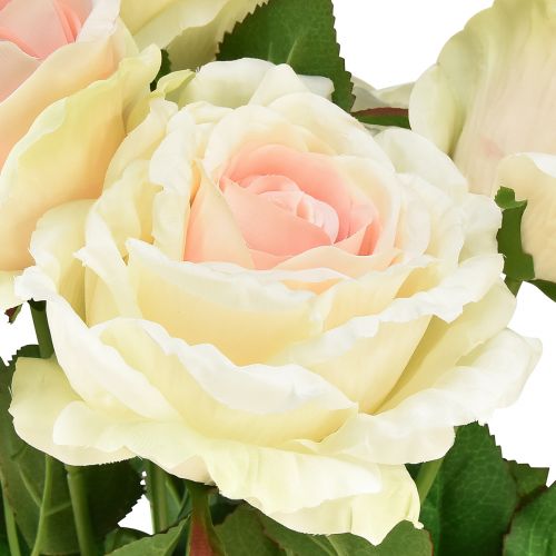 Artikel Kunstige Roser Kunstige Blomsterbuket Roser Creme Pink Pick 54cm