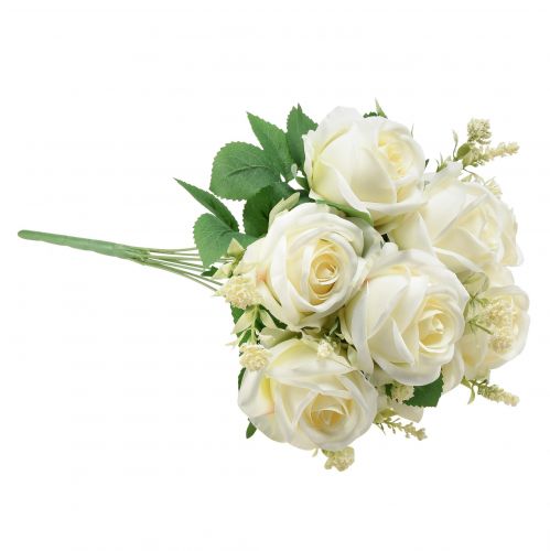 Artikel Kunstige Roser Kunstige Blomsterbuket Roser Hvid Pick 42cm