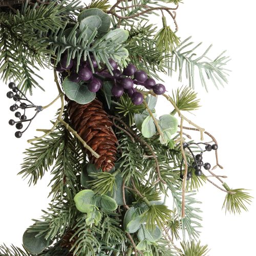 Artikel Kunstig adventskrans dekorativ krans lilla bær Ø45cm