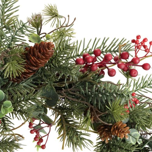 Artikel Kunstig adventskrans med røde bær og dekorativ krans Ø45cm