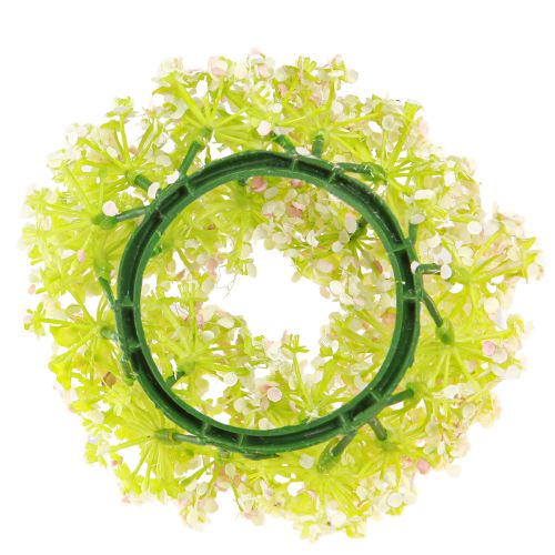 Floristik24 Kunstig blomsterkrans mini borddekoration hvid pink Ø12cm 6 stk