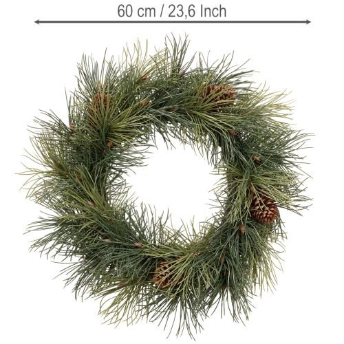 Kunstig fyrretræskrans med kogler 60 cm | Floristik24.dk