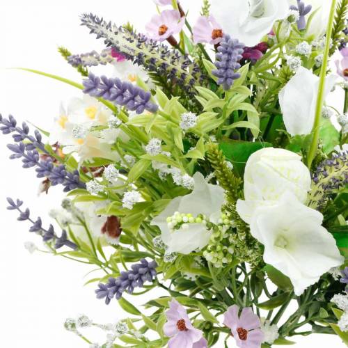 Floristik24 Kunstig buket, borddekoration, silkeblomster, forårsbuket farverig