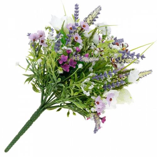 Floristik24 Kunstig buket, borddekoration, silkeblomster, forårsbuket farverig
