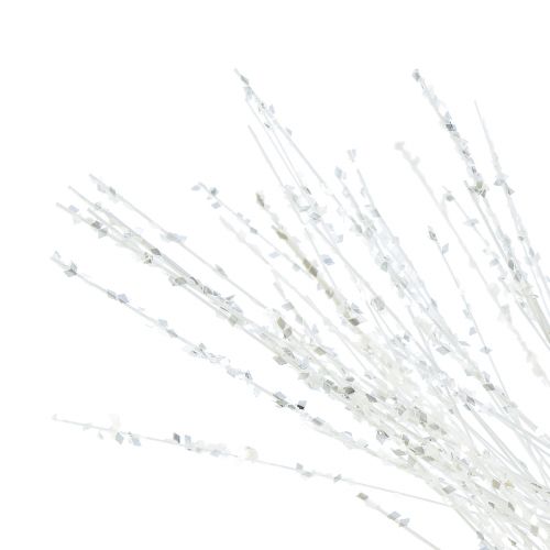 Artikel Kunstig fyrregren dekorativ gren hvid glitter L80cm