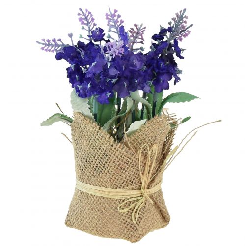 Kunstig lavendel kunstig blomst lavendel i jutepose hvid/lilla/blå 17cm 5 stk.