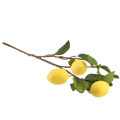 Artikel Kunstig citrongren dekorativ gren med 3 gule citroner 65cm
