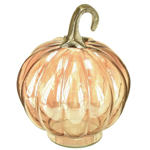 Floristik24 Græskardekoration i glas glas græskar borddekoration orange Ø14cm H18cm