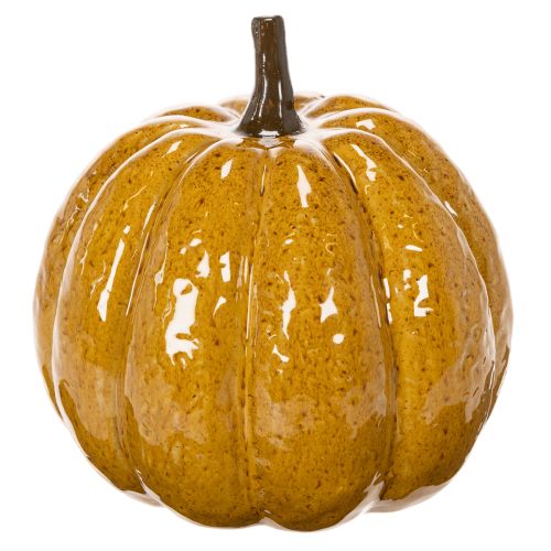 Keramisk græskar med ansigt, LED-dekoration, Halloween, 19 cm | Floristik24.dk