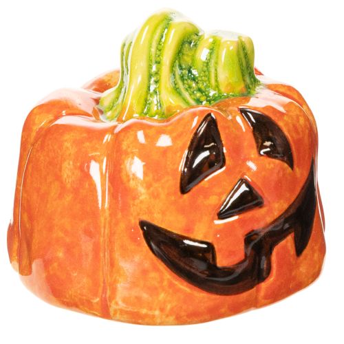 Dekorativ keramisk græskarfigur til efterår og Halloween, 8 cm købe | Floristik24.dk