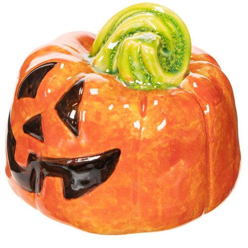 Dekorativ keramisk græskarfigur til efterår og Halloween, 8 cm | Floristik24.dk