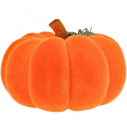 Floristik24 Græskar deco orange stor Flokket efterårsdekoration Ø30cm