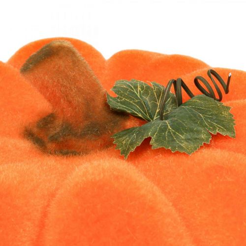 Artikel Græskar deco orange stor Flokket efterårsdekoration Ø30cm