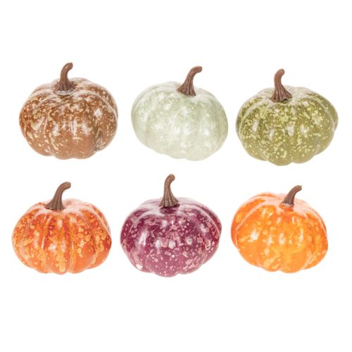 Mini græskardekorationssæt, efterårs- og halloweendekorationer, assorterede farver, 4 cm, 24 dele