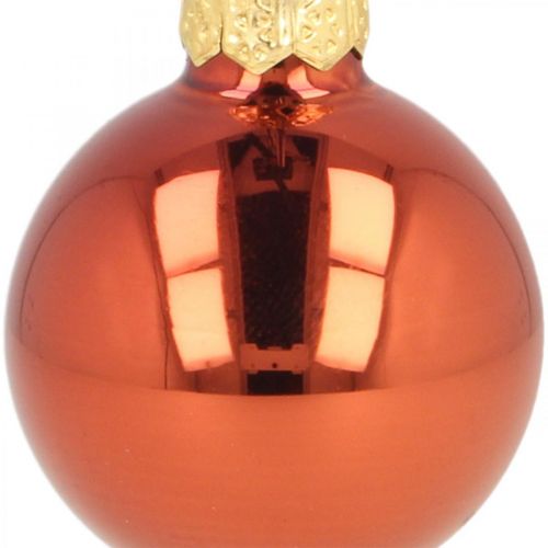 Artikel Mini julekugler glas rustrød mat/blank Ø2cm 44stk