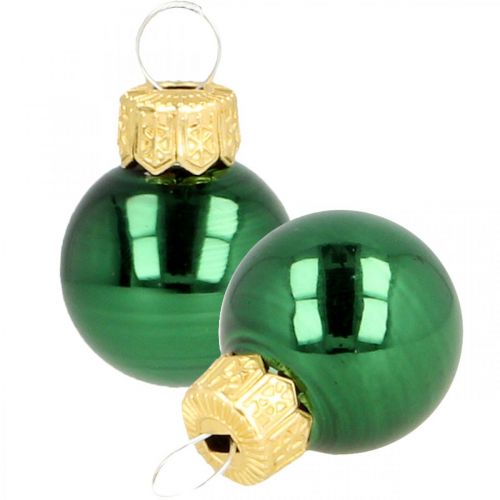 Floristik24 Mini julekugler glasgrøn mat/blank Ø2cm 44st