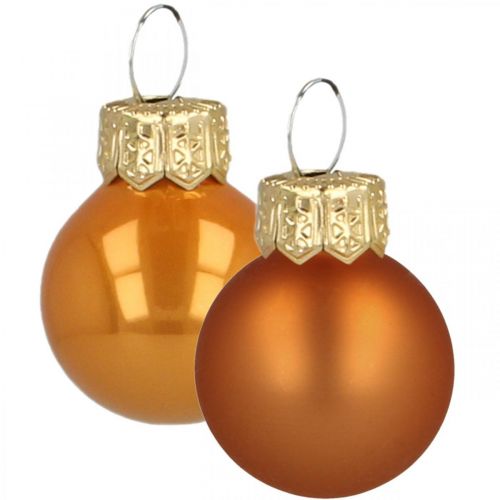Artikel Mini julekugler glas orange mat/blank Ø2cm 44st